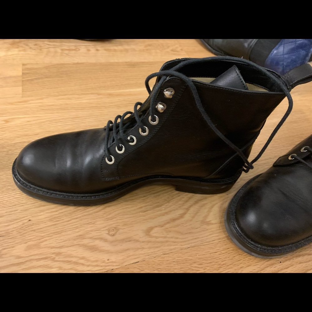 Theory black laced boots